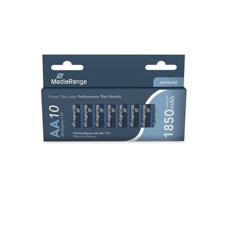 Pilas alcalinas MediaRange AA (LR6), 1,5 V – pack de 10