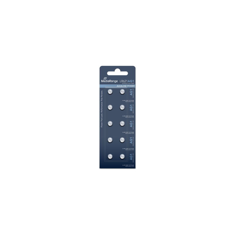 Pilhas Alcalinas Coin Cell AG1|LR621 Pack 10 Unidades MEDIARANGE Pilhas Alcalinas Coin Cell AG1|LR621 Pack 10 Unidades MEDIARANGE