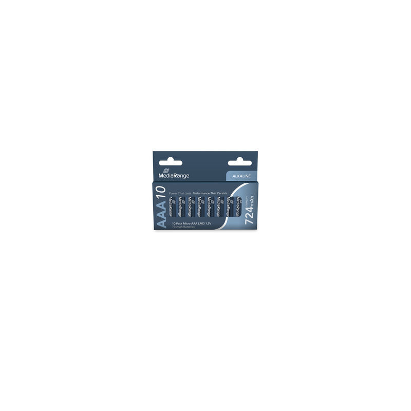 Pilhas Alcalinas AAA|LR03 1.5V Pack10 Unidades MEDIARANGE Pilhas Alcalinas AAA|LR03 1.5V Pack10 Unidades MEDIARANGE