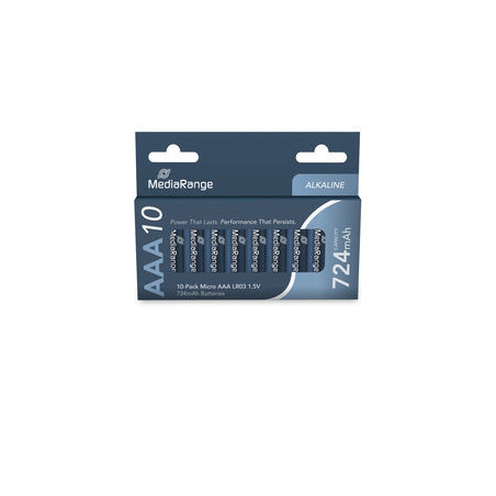 Piles alcalines MediaRange AAA (LR03), 1,5 V – lot de 10