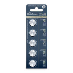 Piles bouton lithium MediaRange CR1620, 3 V – lot de 5