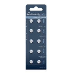 MediaRange Lithium Coin Cells, AG3|LR41|1.5V, Pack 10