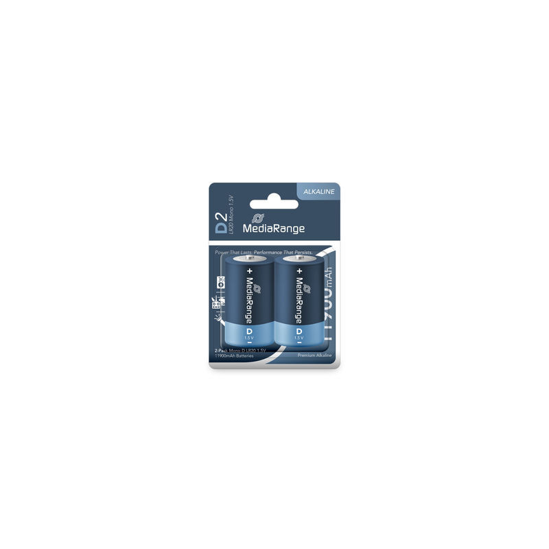 MediaRange Premium Alkaline Batteries, Mono D|LR20|1.5V, Pack 2 MediaRange Premium Alkaline Batteries, Mono D|LR20|1.5V, Pack 2