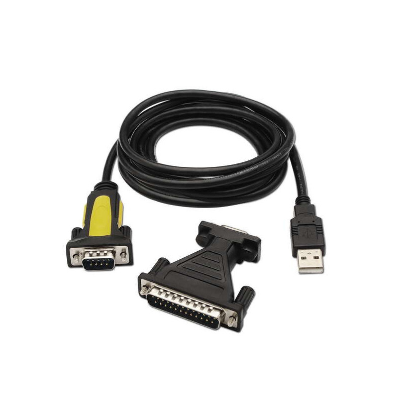 USB to Serial Converter - Type A Male to RS232 DB9/M DB25/M - 1.8m