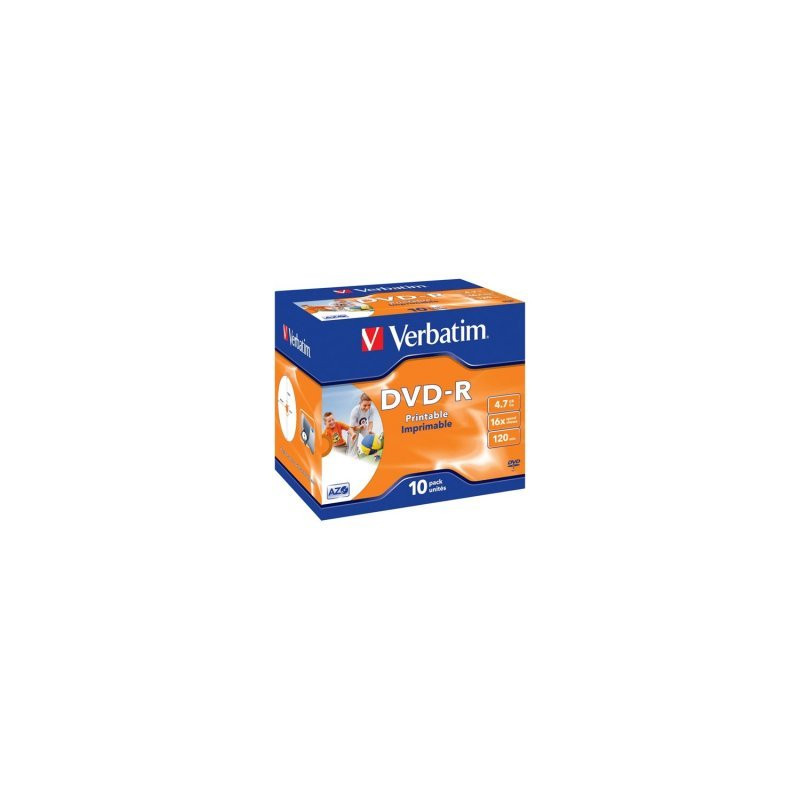 Verbatim DVD-R AZO 4,7GB 16X superficie stampabile wide Jewelcase pack 10