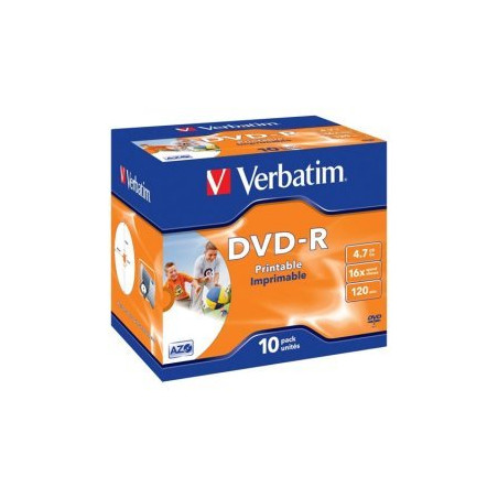 Verbatim DVD-R 4,7 GB 16x bedruckbar – Jewelcase 10 Stk.