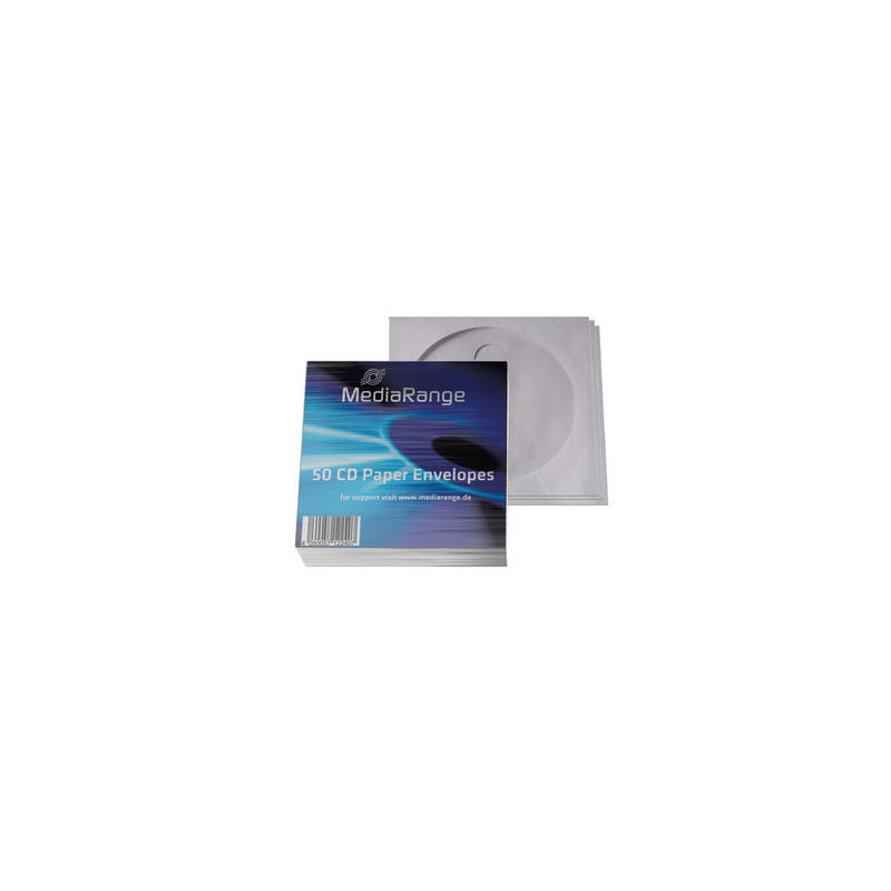 Pack 50 - bolsas CD papel c/aba e janela