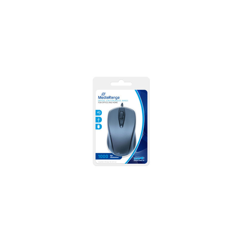 Souris optique MediaRange 3 boutons filaire - USB
