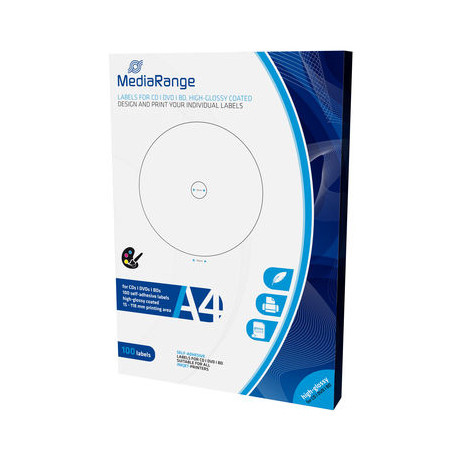 MediaRange Etiquetas para CD/DVD – pack de 100 | DVDi.es