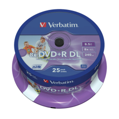 Verbatim DVD+R DL 8,5 GB 8x imprimível – Cake 25 | DVDi.es