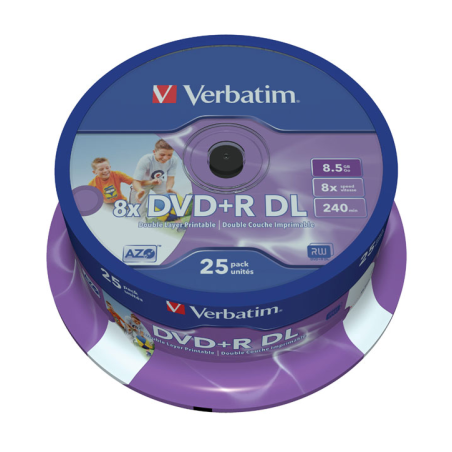 Verbatim DVD+R DL 8,5 GB 8x stampabile – Campana 25