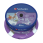 Verbatim DVD+R Doble capa 8,5GB 8X superficie imprimible wide - no-ID tarrina 25