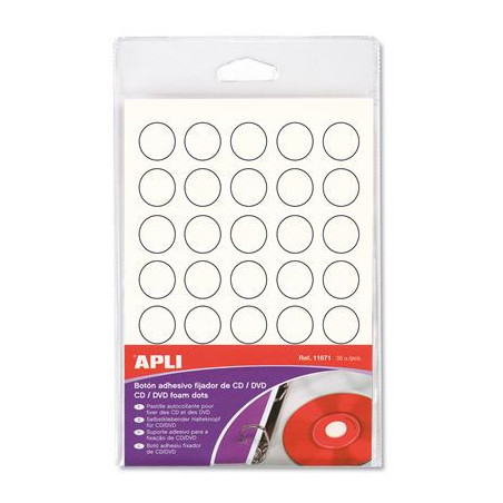 Botão de fixação branco para CD/DVD 35 U. (APLI)