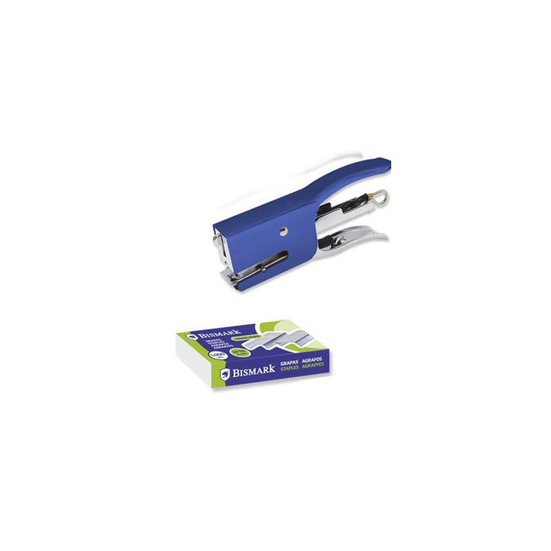 Agrafador Mini Bismark com Alicate + 2000 Agrafos - Capacidade de Agrafador: 15 Folhas - Alta Durabilidade - AZUL Agrafador Mini Bismark com Alicate + 2000 Agrafos - Capacidade de Agrafador: 15 Folhas - Alta Durabilidade - AZUL