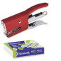 Agrafador Mini Bismark com Alicate + 2000 Agrafos - Capacidade de Agrafador: 15 Folhas  - Alta Durabilidade - VERMELHO