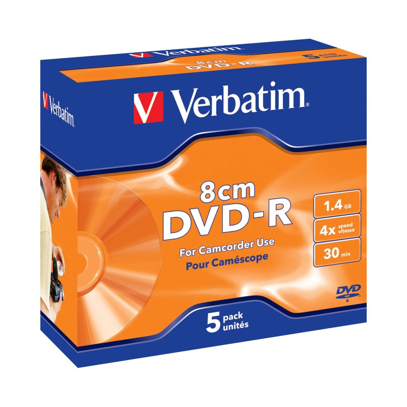 Verbatim Mini DVD-R 8cm AZO 30min/1,46GB 4X - Jewelcase - Pack 5