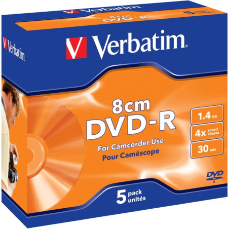 Verbatim Mini DVD-R 8CM AZO 30MIN/1.46GB 4X -  Jewelcase - Pack 5