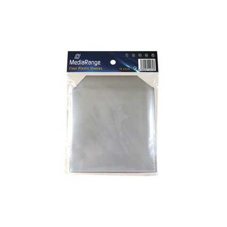 MediaRange Plastic CD/DVD sleeves, transparent – pack of 50
