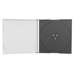 Capa CD Slimcase, 5,2mm para 1 CD/DVD MediaRange, bandeja preta