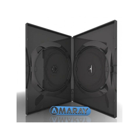 Amaray Boîtier DVD pour 2 disques, 14 mm, coloris noir