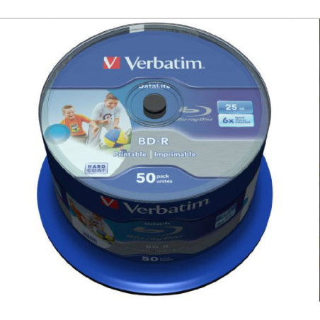 Verbatim BD-R 25 Go 6x imprimable – Spindle 50 | DVDi.es