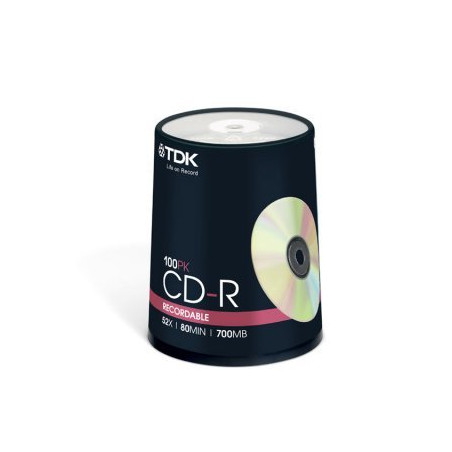 CD-R TDK 52x 700MB/80min Pack 100