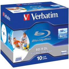 Verbatim BD-R DL 50 GB 6x stampabile – custodia jewel 10 pz.