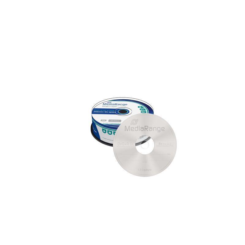 MediaRange DVD+R Doppio strato 8,5GB 240min 8x, campana 25 MediaRange DVD+R Doppio strato 8,5GB 240min 8x, campana 25