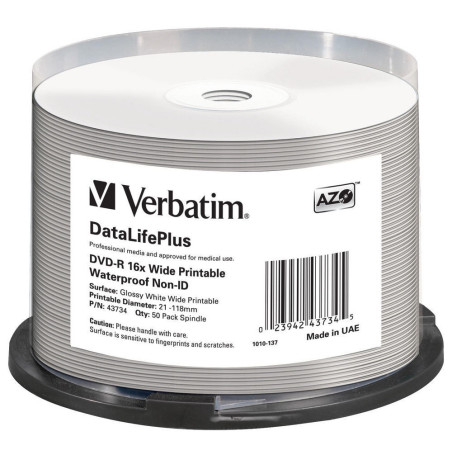 Verbatim DVD-R 4,7 GB 16x imprimível – Cake 50 | DVDi.es