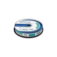 MediaRange DVD+R Doble capa 8,5GB 240min 8x, imprimible inkjet superficie completa, tarrina 10