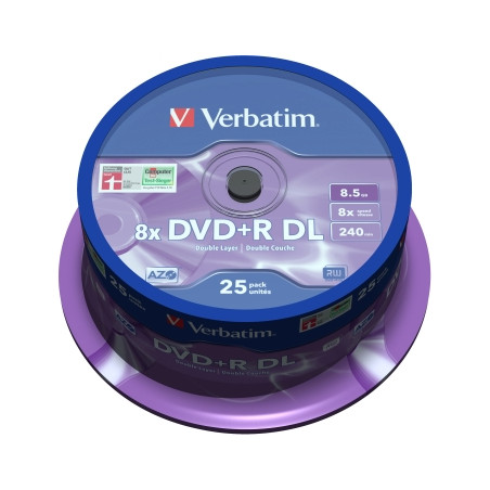 Verbatim DVD+R DL 8,5 GB 8x – Cake 25 | DVDi.es