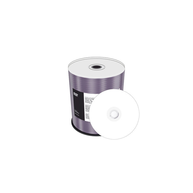 MediaRange DVD-R 4,7 Go 120 min 16x, Imprimable jet d'encre surface intégrale, spindle 100 MediaRange DVD-R 4,7 Go 120 min 16x, Imprimable jet d'encre surface intégrale, spindle 100