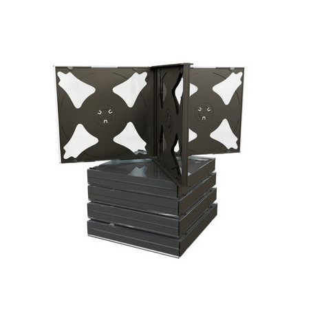 MediaRange CD-Jewelcase für 6 Discs, 22mm, schwarzes Tray