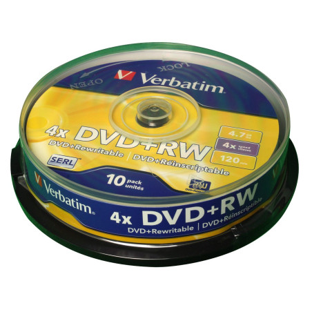 Verbatim DVD+RW 4,7 GB 4x – Tarrina 10 | DVDi.es