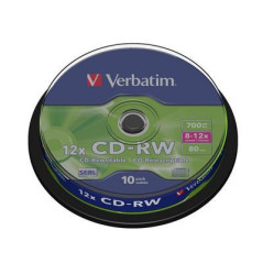Verbatim CD-RW 700 Mo 12x – Spindle 10 | DVDi.es