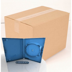 Amaray Boîtier DVD pour 1 disque, 14 mm, coloris bleu