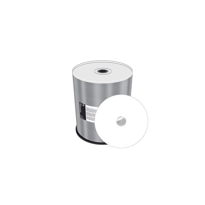 Prof. Line CD-R 700MB 80min 52x, stampabile inkjet su tutta la superficie, bianco Prosel., wide sput., Diamond Dye, campana 100 Prof. Line CD-R 700MB 80min 52x, stampabile inkjet su tutta la superficie, bianco Prosel., wide sput., Diamond Dye, campana 100