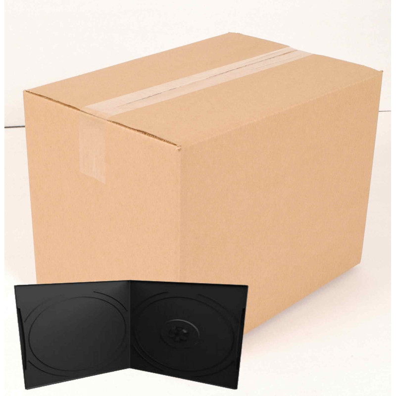 Pack 50 - boîtier CD/DVD 7mm, format poche, 1 disque, noir