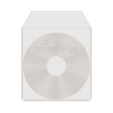 MediaRange Sobre Plastico CD/DVD con Solapa y Adhesivo 50 pcs