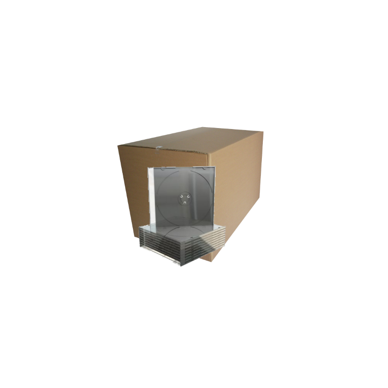 Pack 50 - haute qualité - 5,2mm, boîtier CD Slimcase pour 1 disque, qualité conditionnement machine, plateau noir