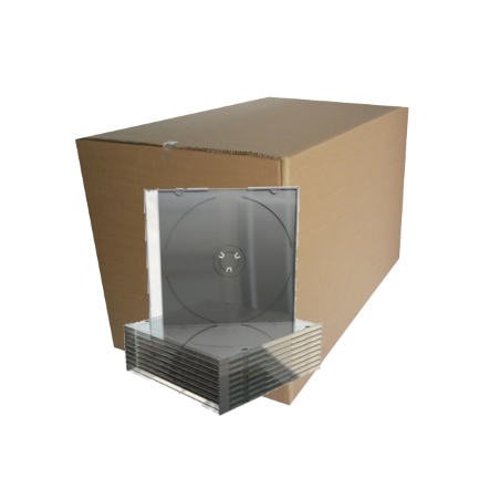 Pack 50 - haute qualité - 5,2mm, boîtier CD Slimcase pour 1 disque, qualité conditionnement machine, plateau noir