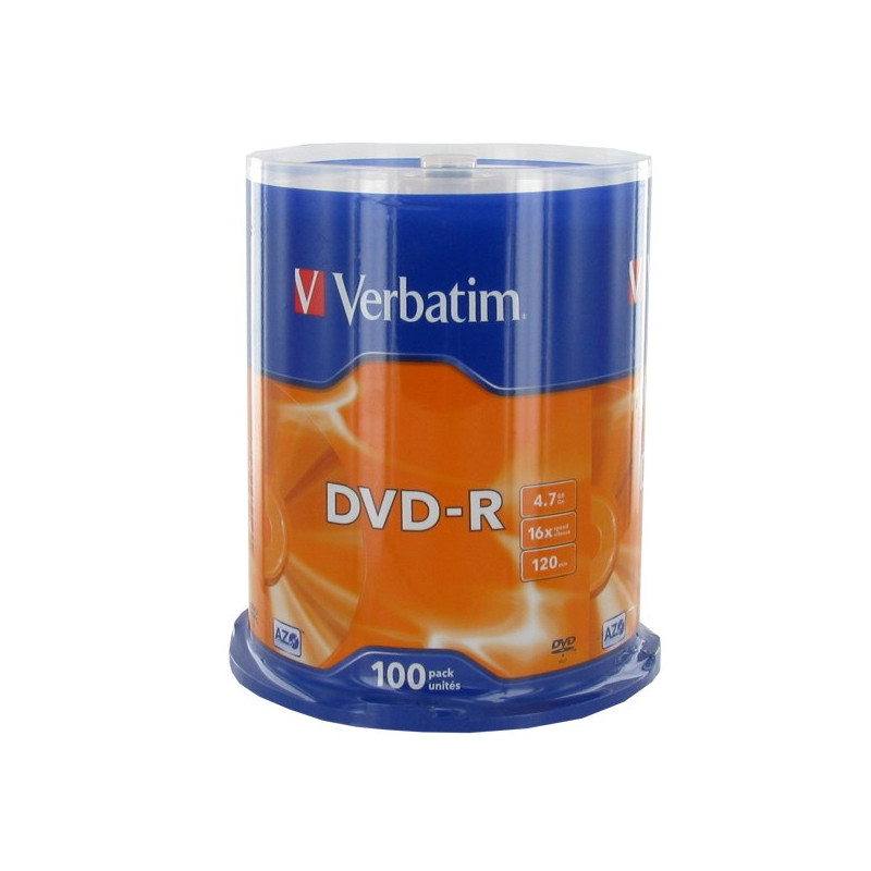 Verbatim DVD-R AZO 4.7GB 16X MATT SILVER SURFACE Cake 100