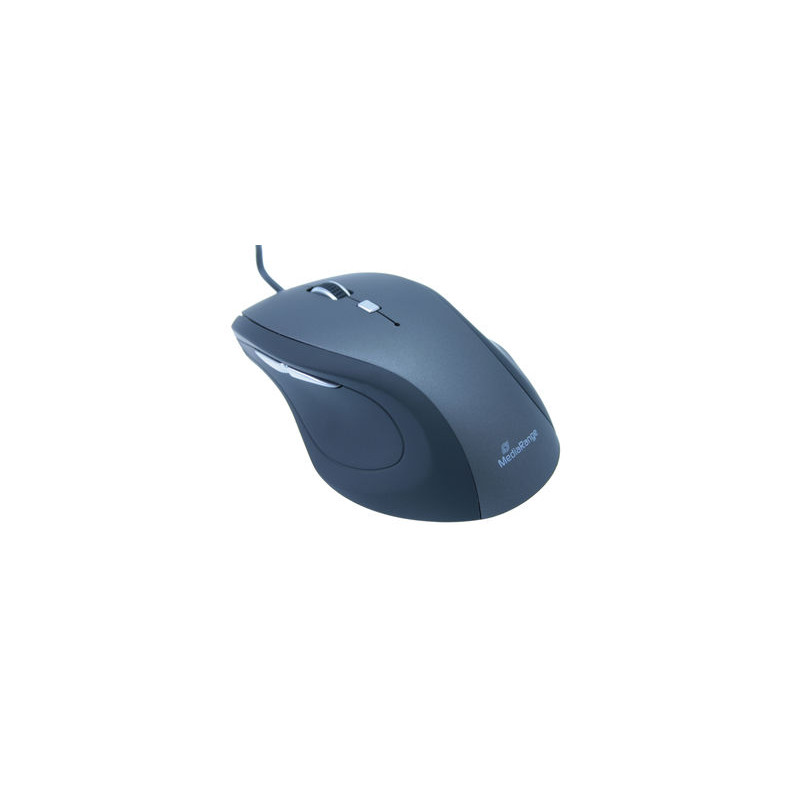 MediaRange Optical 5-button mouse, com fio, Black/Grey