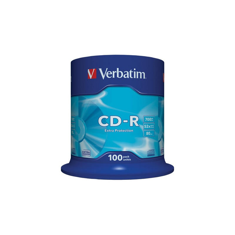 Verbatim CD-R 700MB 52X Superficie extra protección tarrina 100 Verbatim CD-R 700MB 52X Superficie extra protección tarrina 100