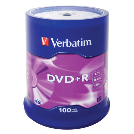 Verbatim DVD+R AZO 4,7GB 16X superficie argento opaco campana 100