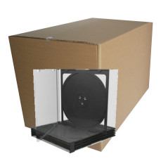 Caixa CD jewel case para 2 discos, 10,4 mm, bandeja preta